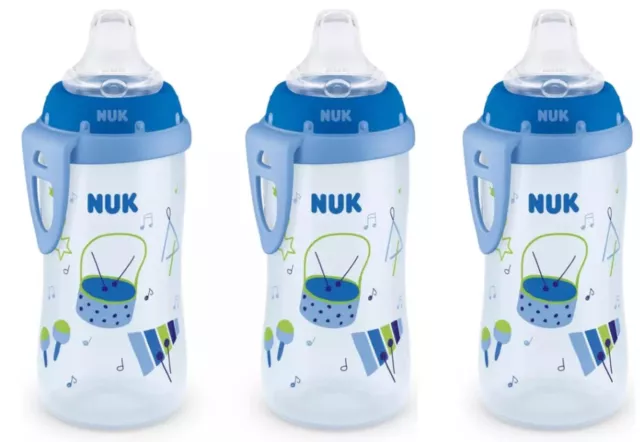 Nuk Active Cup 8+M Silicone Soft Spout Bottle to Cup Transition NIP 3 Pack