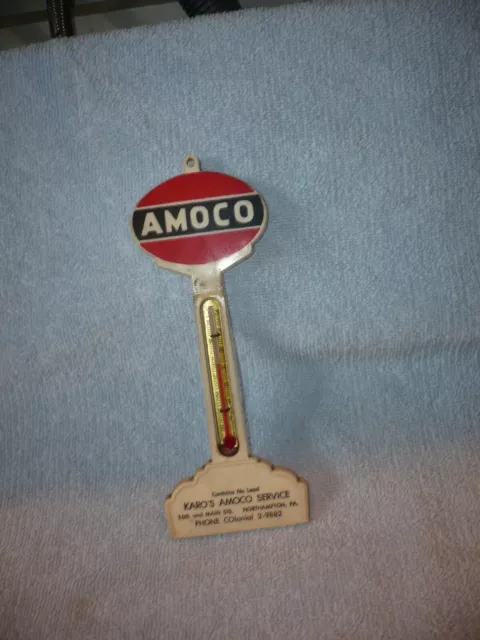 vintage advertising thermometer amoco northampton pa karo's service old phone no