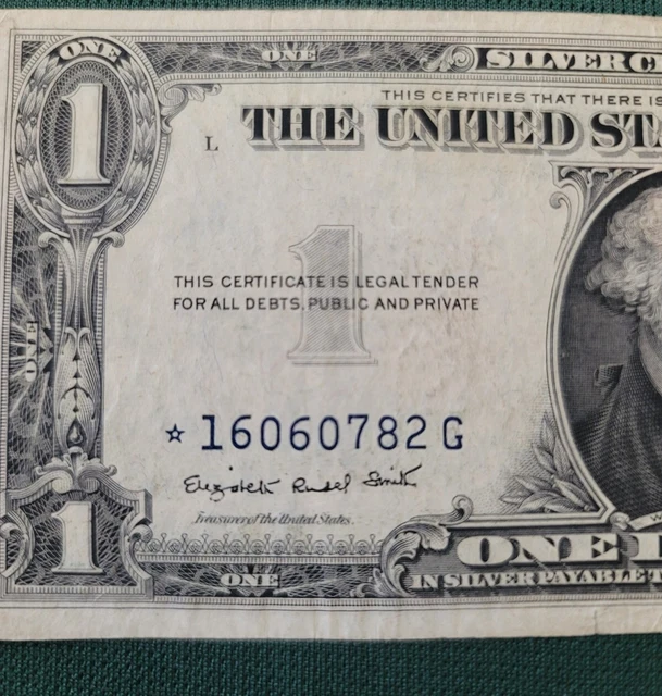 Silver Certificates "1935-G" Blue Seal, (No Motto) with Star*Smith/Dillon.