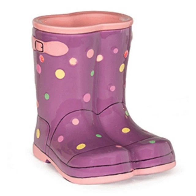 New! Scentsy Full Size Wellies Rain Boots Warmer Retired Purple Polka Dots