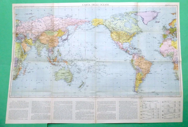 Consociazione Turistica Italiana -  Carta degli Oceani - ed. 1941