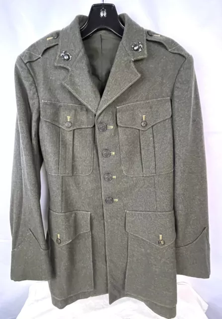 ~ WWI WWII Us Marine Corps Usmc Wool Jacket Tunic + Buttons Collar ...