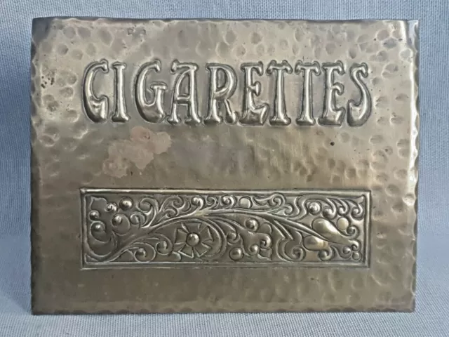 Antique Edwardian Arts & Crafts Brass Cigarette Box Handmade