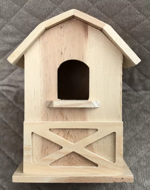 2013 Unfinished 7-1/2" Tall Birdhouse Barn Door Style Woodline Works 64583