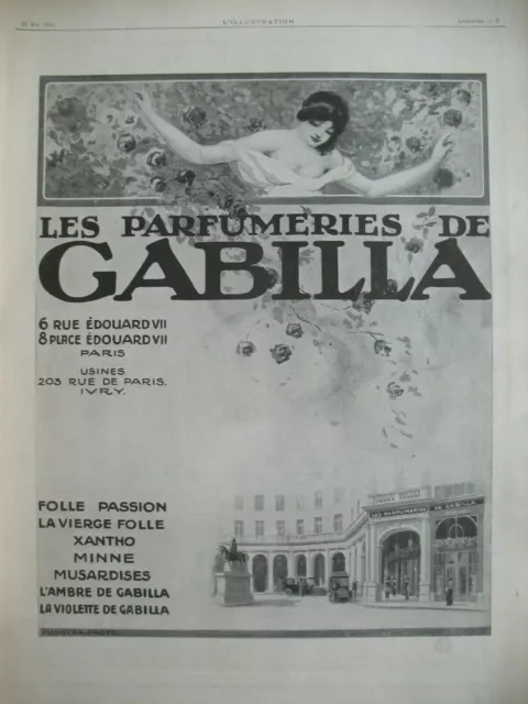 Publicite De Presse Gabilla Parfum Folle Passion Xantho Minne Musardises 1914