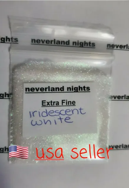 Iridescent White Extra Fine Glitter for nails, acrylic, gels, crafts, 3g