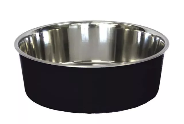 Delisio Designer Stainless Steel Dog, Cat, Pet Bowl Black