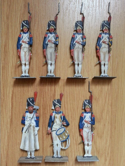 Lot De 52 Petits Soldats Anciens En Étain à Peindre - Thème Premier Empire - Figurines Militaires Plates