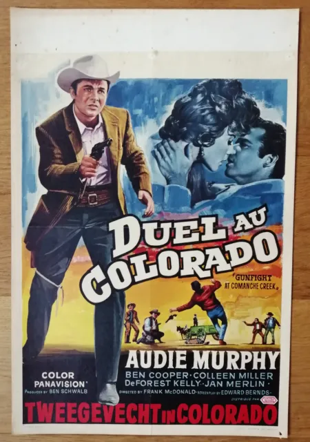 DUEL AU COLORADO audie murphy western affiche cinema belge originale '63