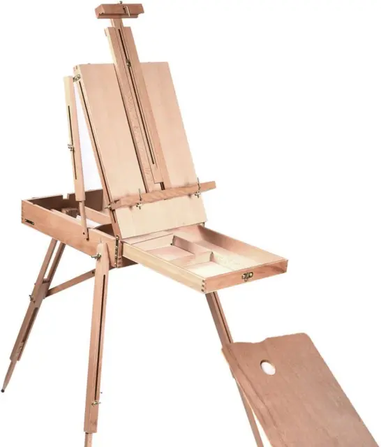 French Easel Wooden Sketch Box Portable Folding Durable Artist Painters Tripod