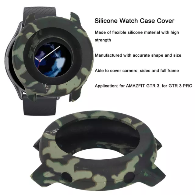 (Green Camouflage) Watch Frame Cover Non-Slip Practical Silicone Watch