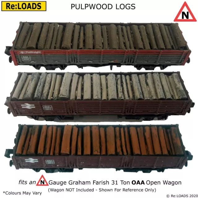 Pulpwood Log Lumber Wood Loads for N Gauge Graham Farish OAA Model Railway Wagon