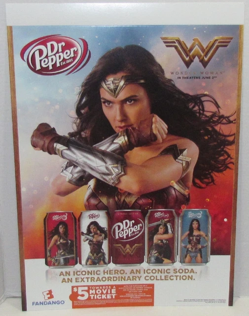 Dr Pepper Wonder Woman Promotional Store Display Sign