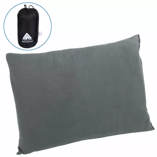 Deluxe Pillow gris 40x30x10 Coussin de voyage Coussin de nuque Sac d´emballage