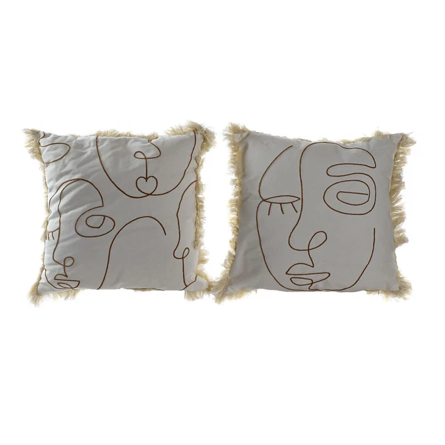 Coussin DKD Home Decor Visage Polyester 2 Unités (45 x 10 x 45 cm)