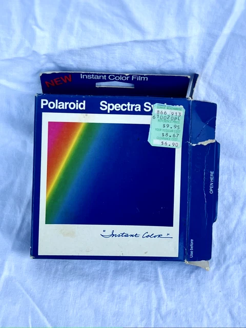 Vintage Polaroid Spectra Color Instant Film 10 photos expiry 4/1988 open pack