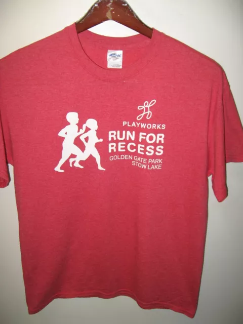 Run For Recess Golden Gate Park Stow Lake San Francisco California USA T Shirt L