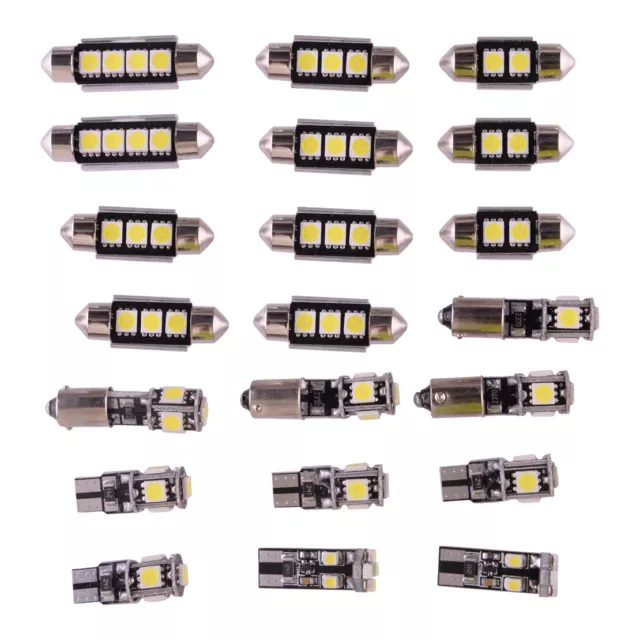 21Pc Car Interior LED License Plate Dome Map Trunk Lamp Light Bulbs Kits