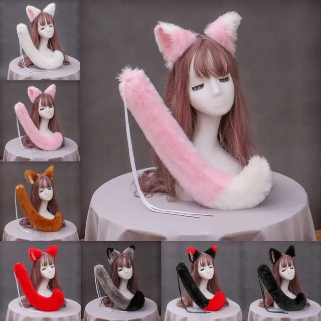 Set di oggetti di scena cosplay volpe pelosa donna ragazza sexy cosplay coda di volpe kawaii gatto anime cosplay