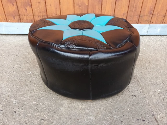 60er Vintage Hocker Sitzkissen Pouf Ottomane Kamelhocker 60s Kaminhocker 7