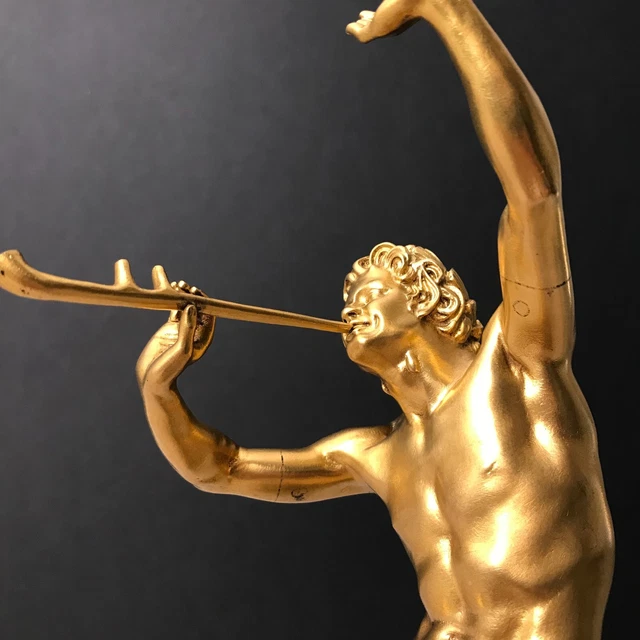 Superbe FAUNE DANSANT  E. LEQUESNE Bronze doré 19e Fondeur SUSSE ancien vintage