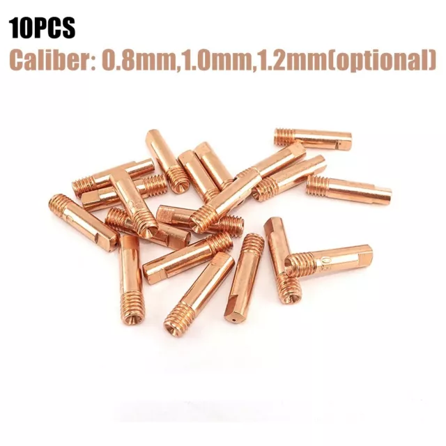 10xMB-15AK/M6*25mm MIG MAG Welding Torch Contact Tips Aperture Gas-Nozzle Copper