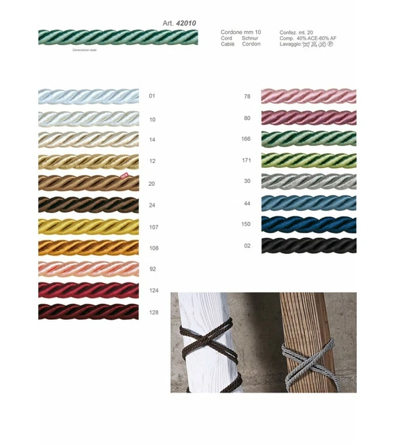 Cordoncino Passamaneria 12mm Verde Felce - Per Tappezzeria E Copripunti - Foto 6