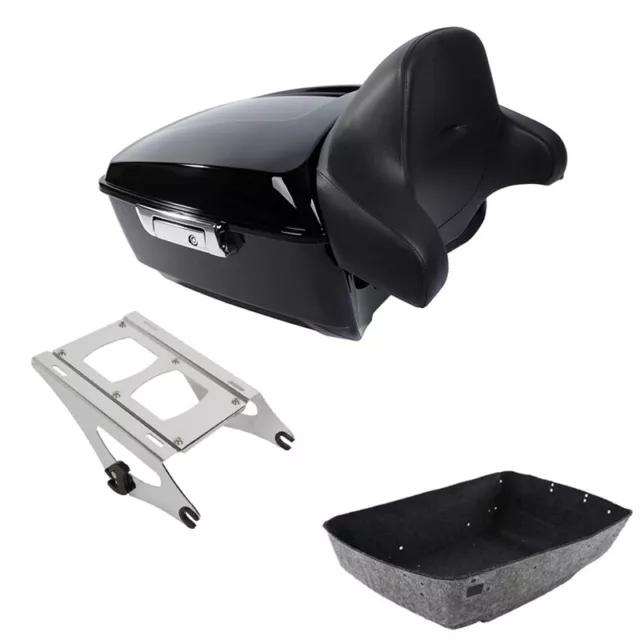 King Trunk Backrest Chrome Mount Fit For Harley Tour Pak Touring FLHT 2014-2023