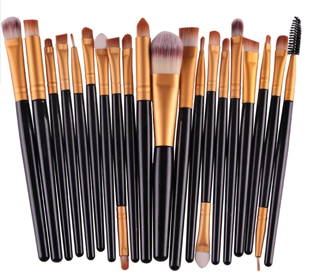 Nuovo Kit 20 Pennelli Trucco Set Viso E Occhi Make Up Professionali, Vari Colori