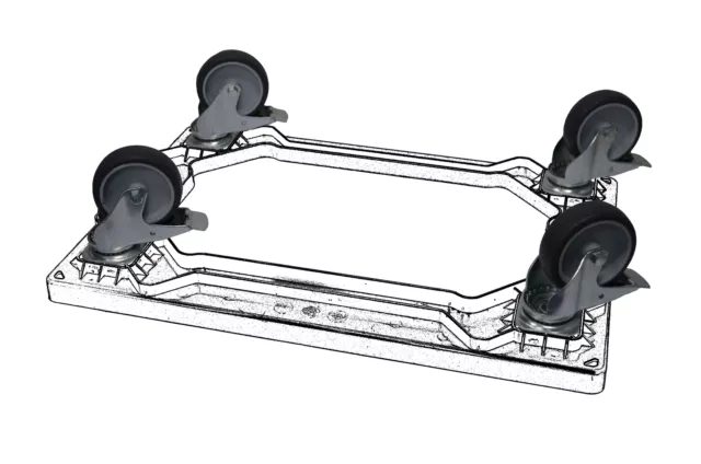 Rollwagen Transportroller f. Eurobox Euroroller Transportwagen Eurowagen 60 x 40