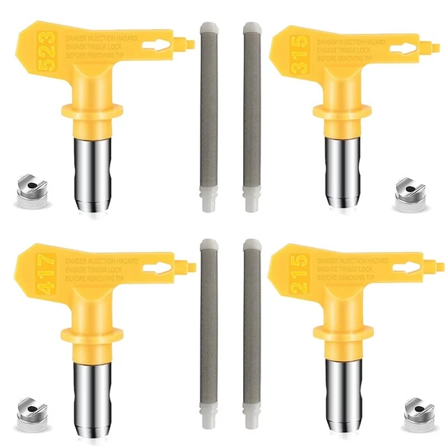 4 Pezzi di Ugelli per Spruzzatori di Airless Reversibili e 4 Pezzi M8X1