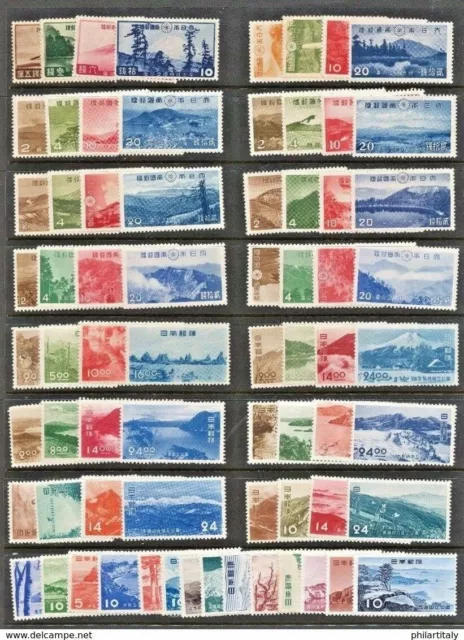 Japan National Parks - All Sets 1936/73 Original Gum Mnh **