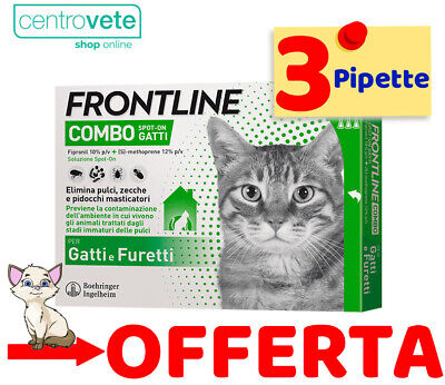 FRONTLINE Combo GATTO 3 Pipette → ANTIPARASSITARIO Spot on Gatti - Scadenza 2024