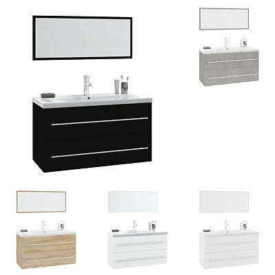 Bathroom Furniture Set 3 Piece Sink Cabinet Wash Basin Multi Colours vidaXL