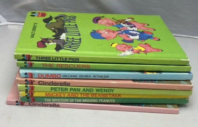 Vintage Walt Disneys Wonderful World Of Reading Childrens Book Set 8 Hardback