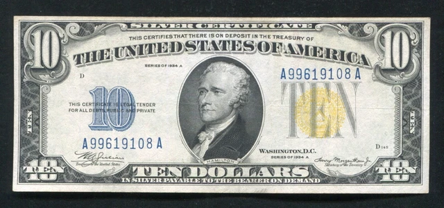 Fr 2309 1934-A $10 Ten Dollars “North Africa” Silver Certificate Extremely Fine