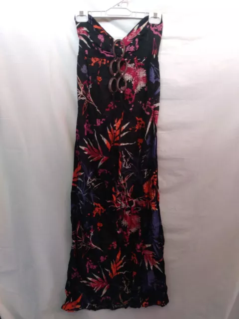 roxy black cotton maxi dress size 12