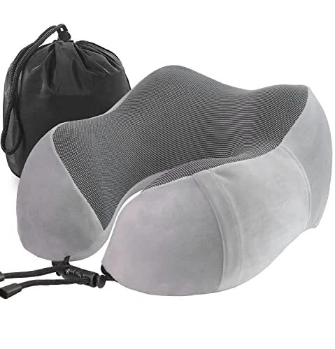 YIRFEIKRER Travel Pillow, Best Memory Foam Neck Pillow and Head Support Soft ...