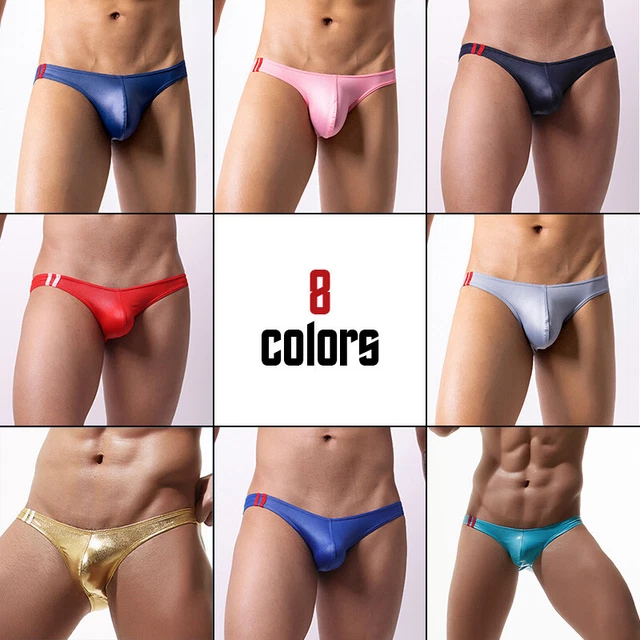 SLIP BIKINI HOMME sexy simili cuir taille basse culotte string sous  vtement lingerie EUR 14,56 - PicClick FR
