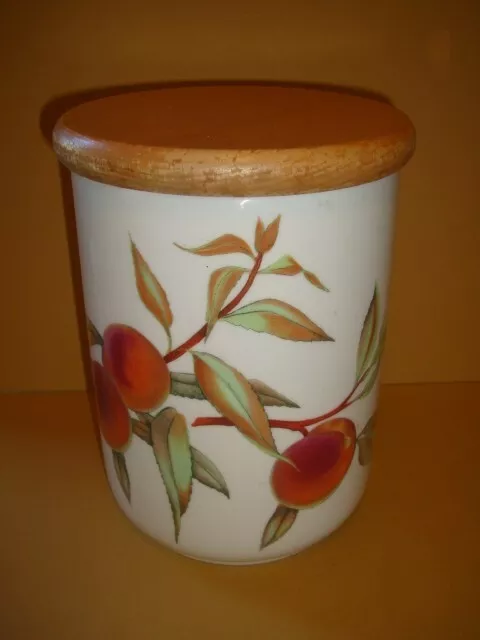 Royal Worcester - Evesham - Large Storage Jar with  Wooden Lid