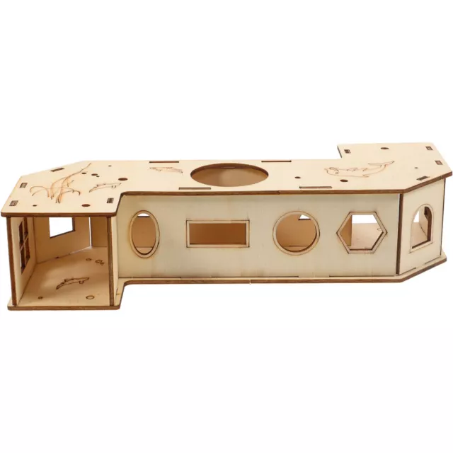 Guinea Pig Tunnel Hideout Wooden Animal Toys Pipeline Hamster