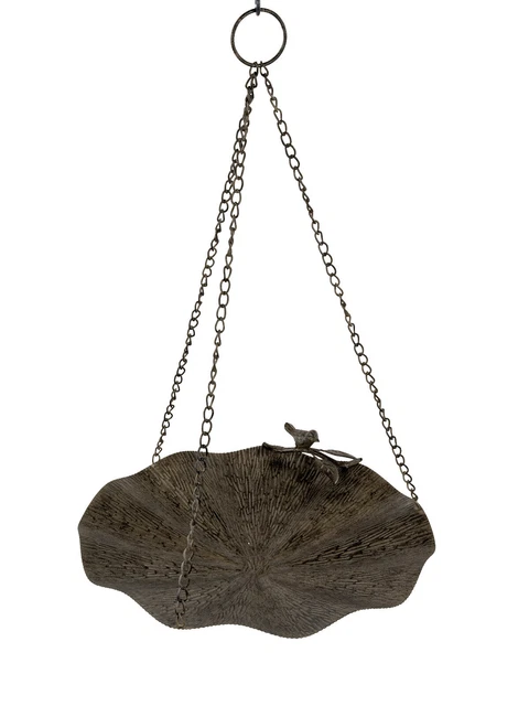 Vogeltränke hängend mit Vogel Deko 38x60cm Futterstelle Metall Garten Gartendeko