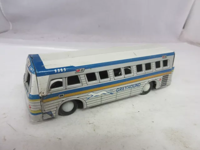 Vintage  Friction Grayhound Bus Tin Toy  Japan   484-E