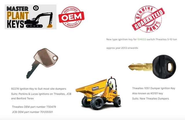4 Schlüssel Master Plant Dumper LKW Set Für Lucas Thwaites