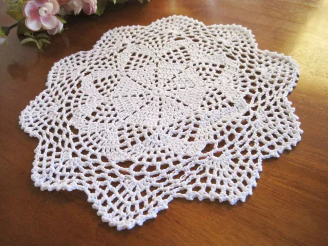 Coming Again!! Chic Handmade Crochet Cotton Doily White B 3