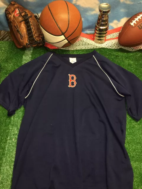Rare Vintage Boston Red Sox Majestic MLB Warm Up Shirt Large L  polyester  c5
