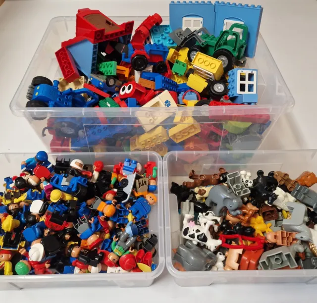 Lego® Duplo 1 Kilo KG -  Starterset Steine Platte Tiere Figuren Fahrzeuge
