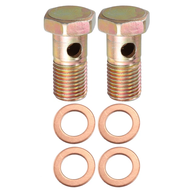 Boulon Banjo M8x1.0mm Pour Frein De Voiture/moto - Raccord Adaptateur Avec Rondelles - Tête Hexagonale Boulon Métrique Filetage