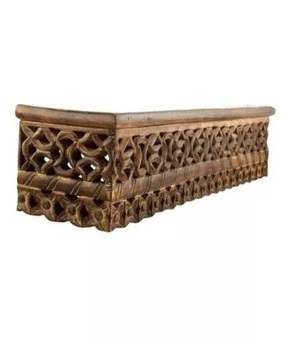 Antique Look wall shelf wood carving Corner Flower Wall bracket Hanging Handmade 3