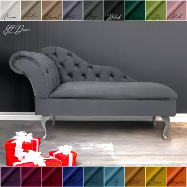 Chaise Lounge Chesterfield Sofa Platinum Grey Accent Chair Lucian Tufted Longue